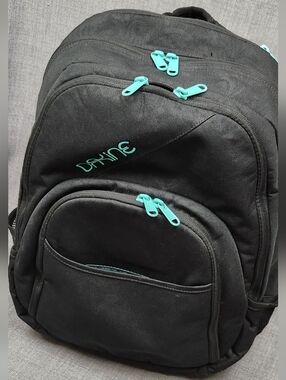 Dakine Black and Teal 3 Compartment Backpack.